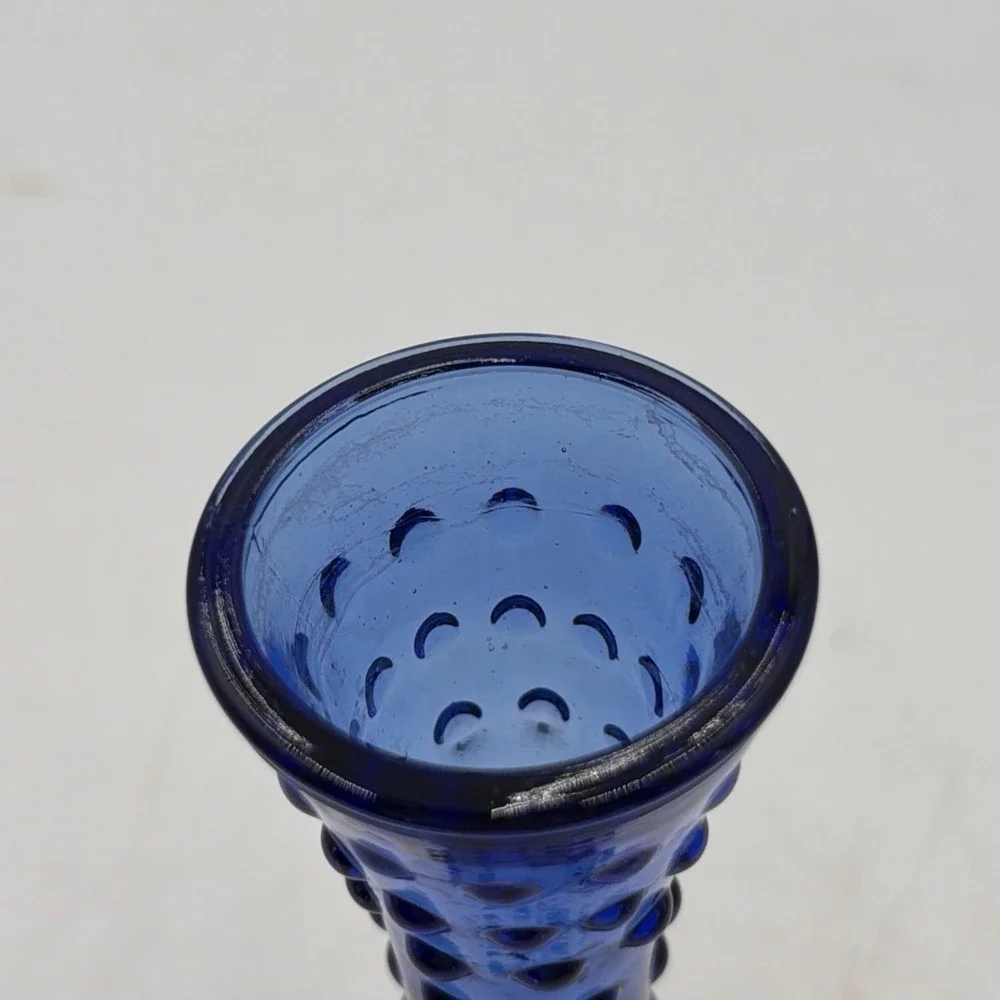 Vintage Cobalt Blue Hobnail Glass 9